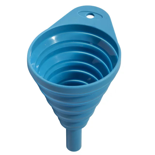 Silicone Collapsible Oil Funnel 16MM Diameter Spout Blue